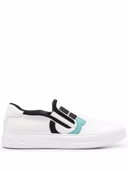 Sneakerși Salvatore Ferragamo slip-on alb