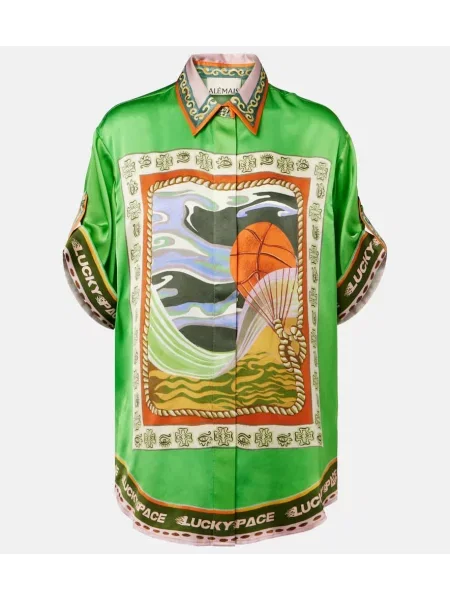 Cămașă Alemais de mătase cu imagine