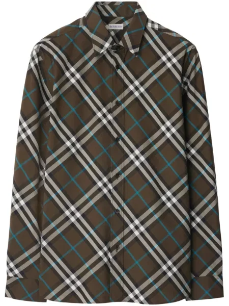 Cămașă Burberry în carouri maro