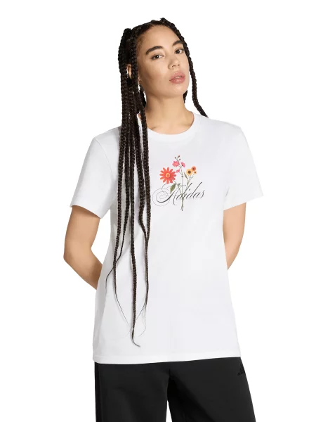 ADIDAS SPORTSWEAR Funkcionalna majica FLORAL rumena / rdeča / črna bela