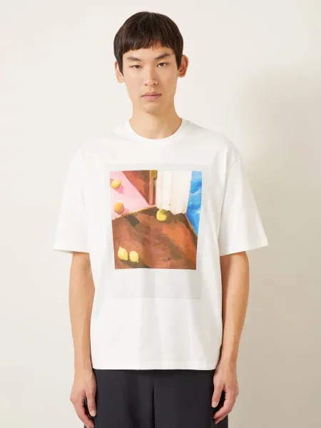 Jil Sander T-Shirt weiss biała