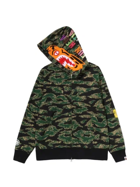 Суичър с качулка A Bathing Ape® с тигров принт зелено