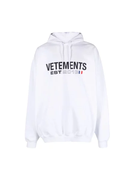 Bluza z kapturem Vetements z kapturem biała