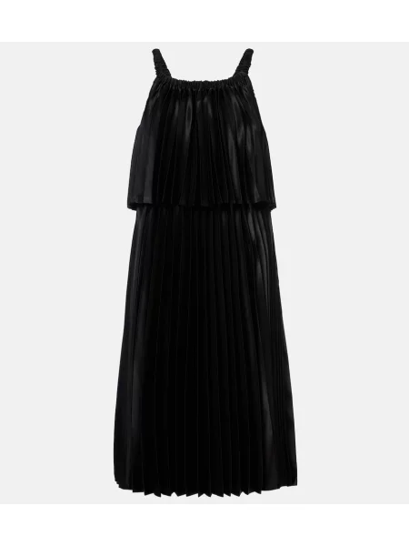 Satenska midi obleka Noir Kei Ninomiya črna