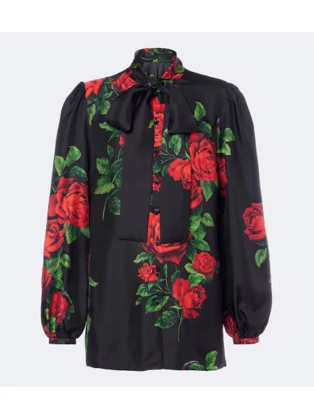 Bluză Dolce&gabbana din satin cu model floral