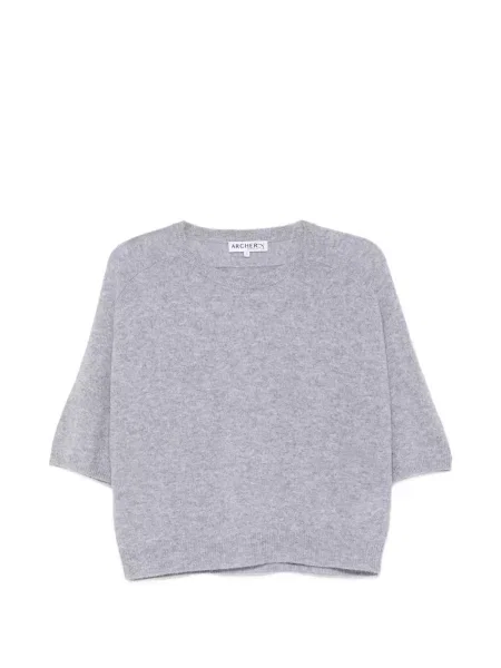 Scurt pulover Archer Cashmere din cașmir gri
