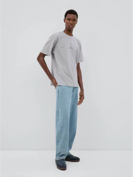 Wzorzysty t-shirt Teen M MANGO TEEN szary