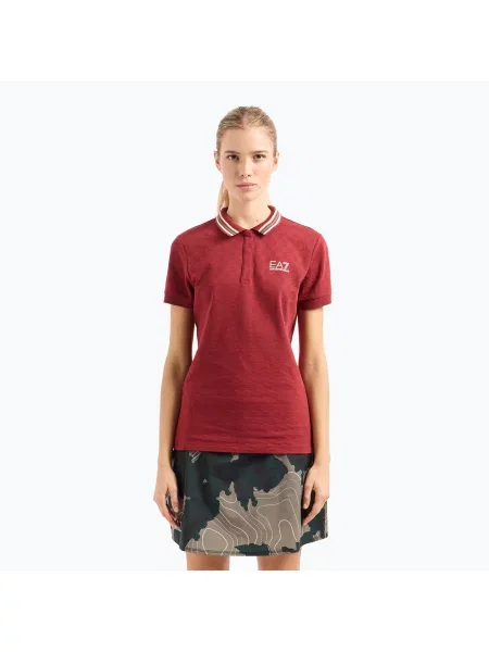 Női Emporio Armani Golf Pro Polo póló Damier syrah póló Golf Pro Polo Damier piros