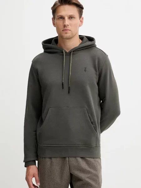 Trussardi Bombažen pulover zelena