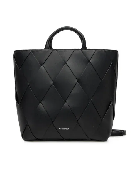 Calvin Klein Geantă Ck Woven Medium Tote negru