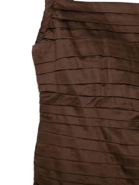 Rochie midi Aje plisată până la genunchi de costum maro