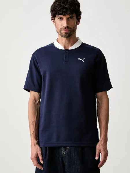 Puma T-shirt z bawełną CLASS granatowa