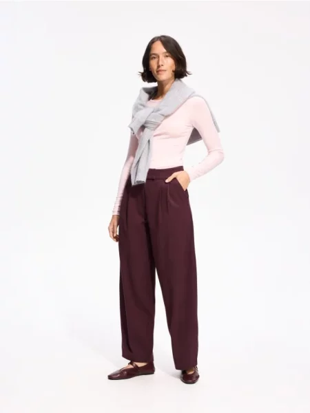 Reserved Pantaloni barrel leg violet-închis violet