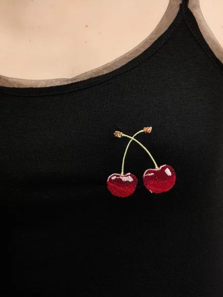 Топ Never Fully Dressed Cherry Teddy чорний