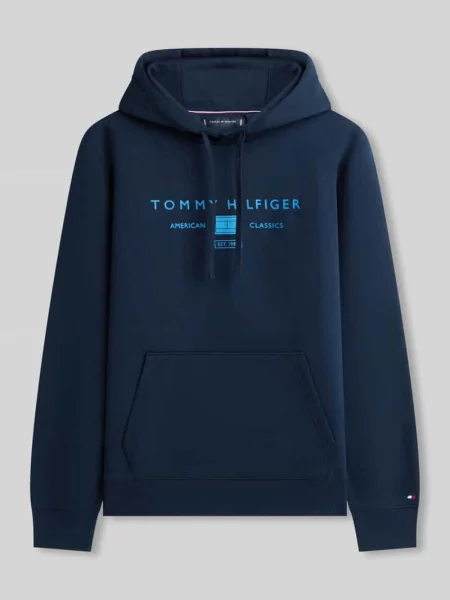 Bluza z kapturem o kroju regular fit z nadrukiem z logo Tommy Hilfiger