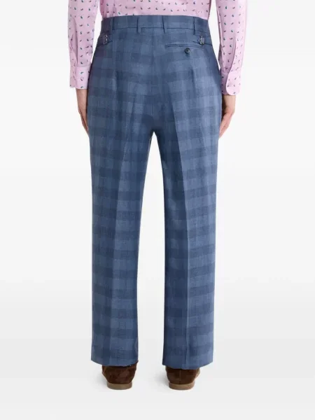 Pantaloni Etro în carouri albastru