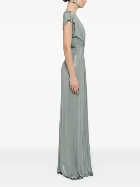 Maxi rochie maxi Nissa cu volane de costum verde