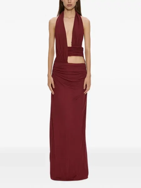 Rochie maxi Christopher Esber drapată roșu