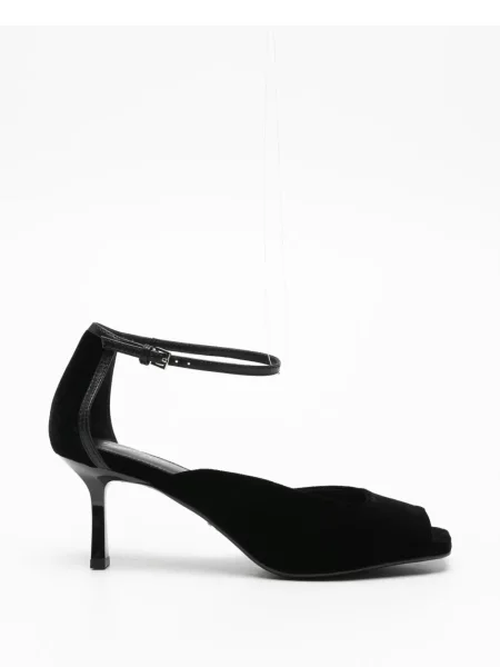 Pantofi cu toc Lola Cruz cu bretele negru