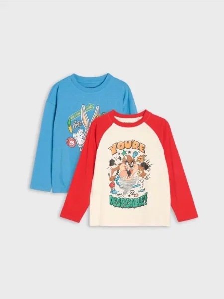 Sinsay trička s potiskem 2 ks Looney Tunes vícebarevná