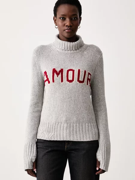 Zadig&Voltaire sweter wełniany NALMA szary
