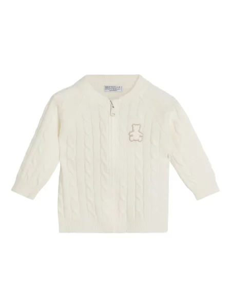 Sweter dziecięcy Brunello Cucinelli biały