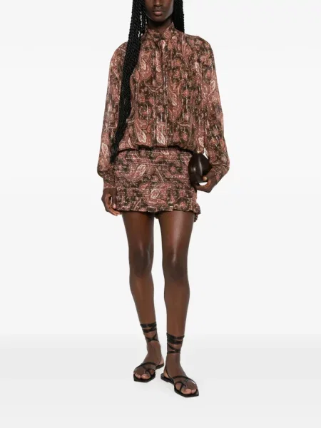 Rochie The Andamane cu imagine cu model paisley maro