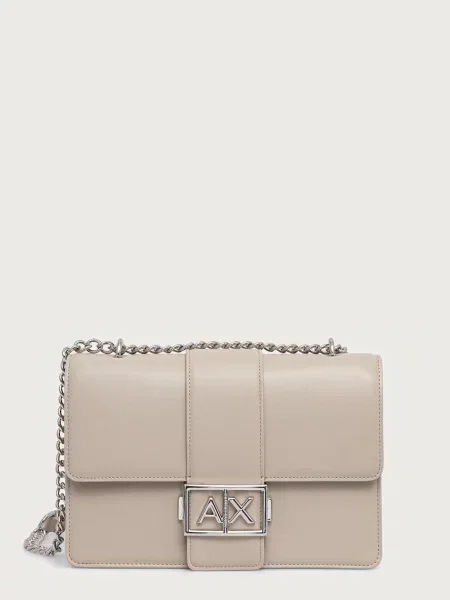 Armani Exchange geantă crossbody pentru femei cu imitație de piele bej