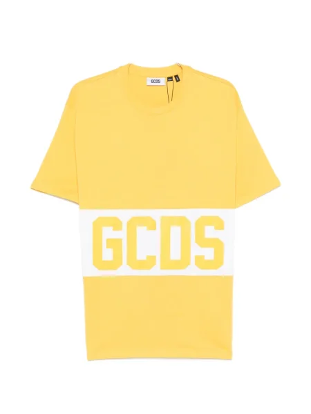 Tricou Gcds cu dungi cu autograf galben