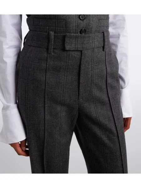 Pantaloni Nili Lotan de lână gri