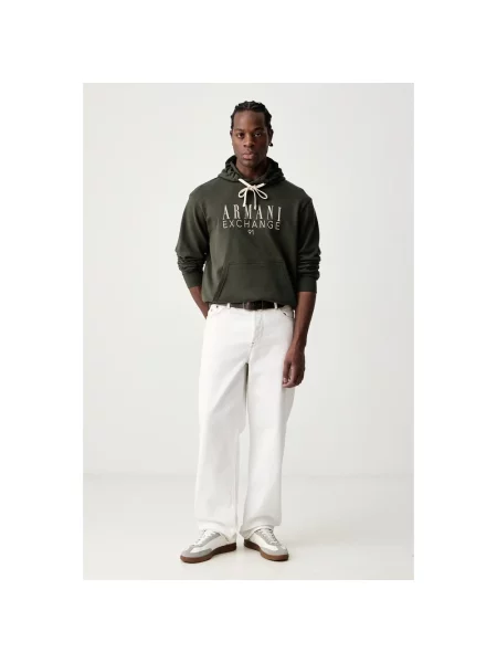 Armani Exchange bluza z kapturem zielona