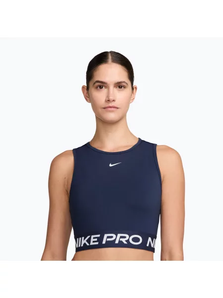 Top de antrenament pentru femei Nike Pro Dri-Fit midnight navy/white alb