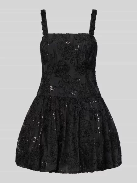 Sukienka koktajlowa z prostokątnym dekoltem i cekinami Adrianna Papell czarna