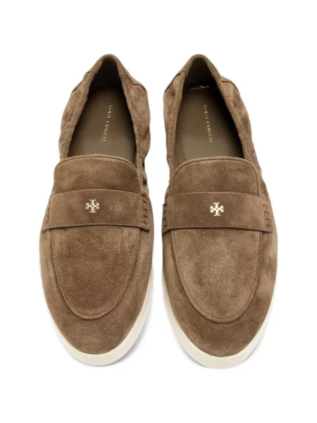 Pantofi loafer Tory Burch din piele de căprioară maro