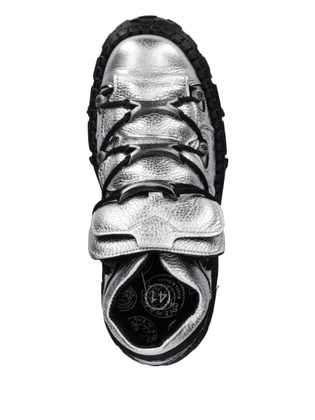 Sneakerși New Rock din piele cu platformă gri