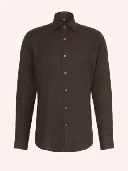 Zegna Košile Cashco Regular Fit khaki