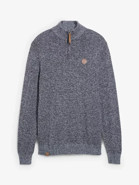 Sweter o kroju regular fit niebieski
