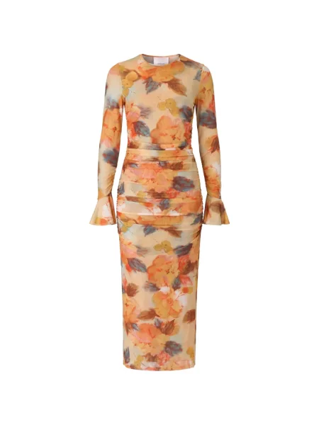 Rochie maxi Cinq A Sept cu model floral cu imagine portocaliu