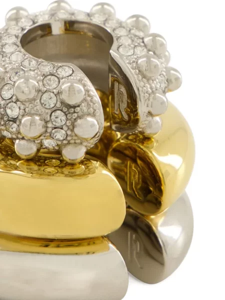 Cercei Rabanne de cristal argintiu