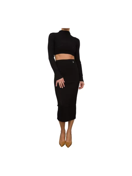 Dzianinowy sweter z golfem Patrizia Pepe do golfa czarny