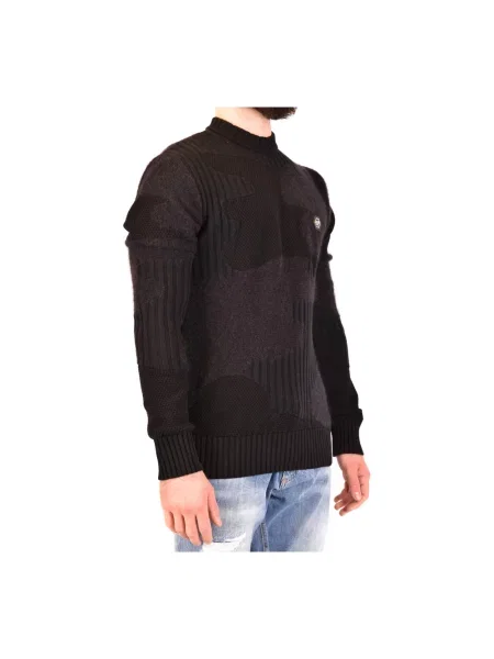Dzianinowy sweter Philipp Plein czarny