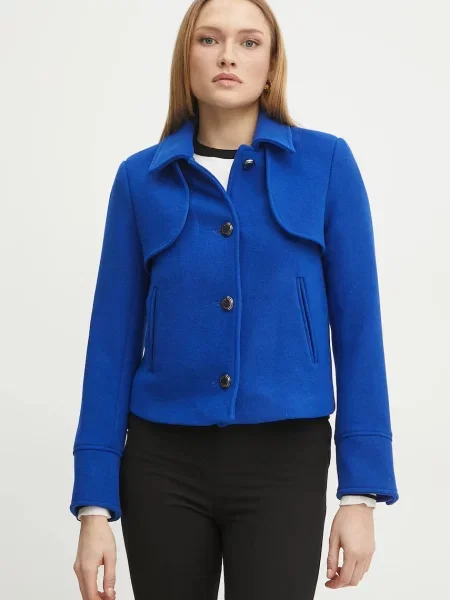 Morgan palton de lână femei de tranziție albastru