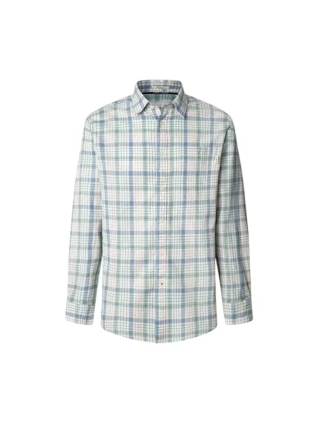 Koszula dżinsowa Pepe Jeans w kratę casual zielona