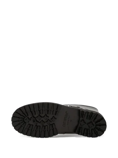 Botine Off-white cu cataramă alb