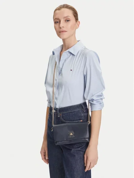 Tommy Hilfiger Дамска чанта Th Modern Mini Crossover Тъмносин