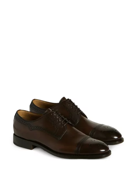 Brogues Kiton din țesătură twill maro