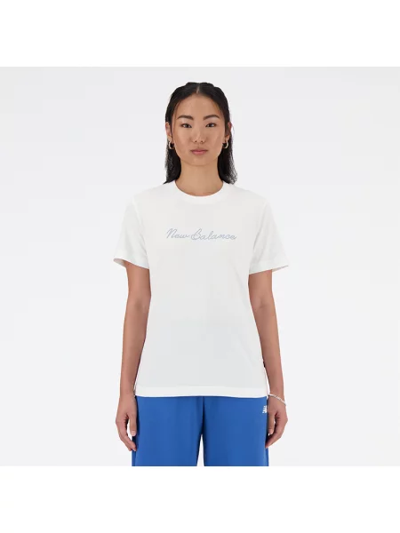 Tričko New Balance Script Tee white bílé
