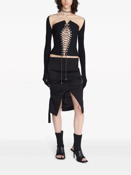 Midi sijonas Dion Lee iki kelių juoda