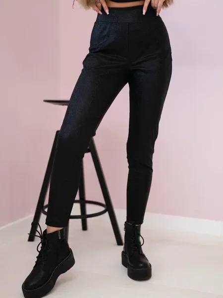 Leggings Kesi cu imprimeu animal print negru