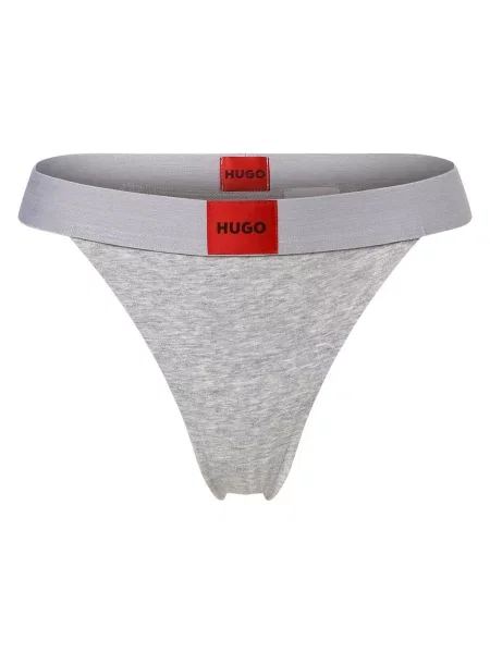 HUGO Stringi Kobiety Dżersej M szary